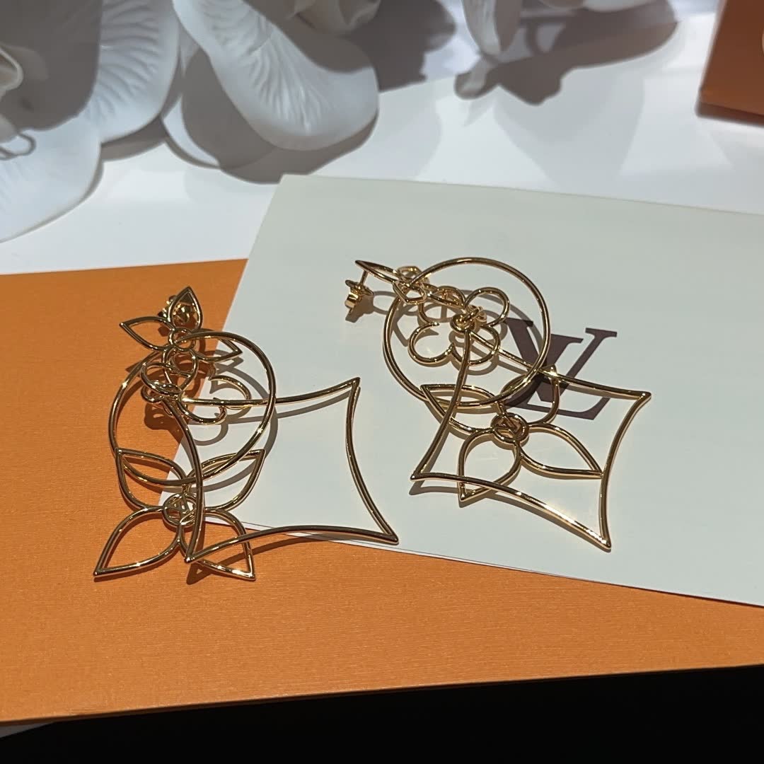 Louis Vuitton Gold Geometric Earrings